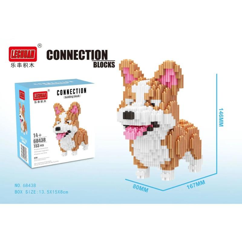 Linkgo Verbindung Bausteine Collie Husky Bulldog Corgi Schnauzer 3D Modell Tier Hund Mini Ziegel Figur Spielzeug Für Kind Geschenk