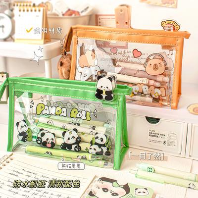 Transparente Federtasche Hochwertige Mädchen-Schreibwaren-Federtasche Kindergarten-Schreibwaren-Etui Niedliche Federtasche Cartoon-Federtasche