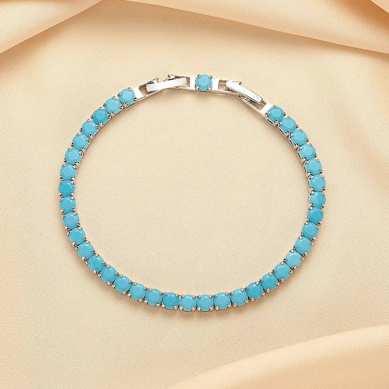 

4mm blue zircon bracelet, simple and stylish