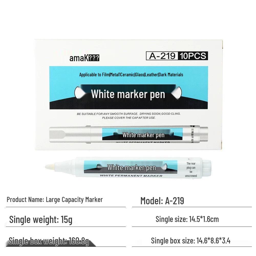 Oil-Based White Marker Pen - Fine Tip, Waterproof & Fade-Resistant, Ideal for Greeting Cards, Tires, Glass & More, Non-Erasable.