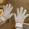 Touch Screen Knitted Gloves Wool Warm Five Fingers Winter Riding Bow Gloves