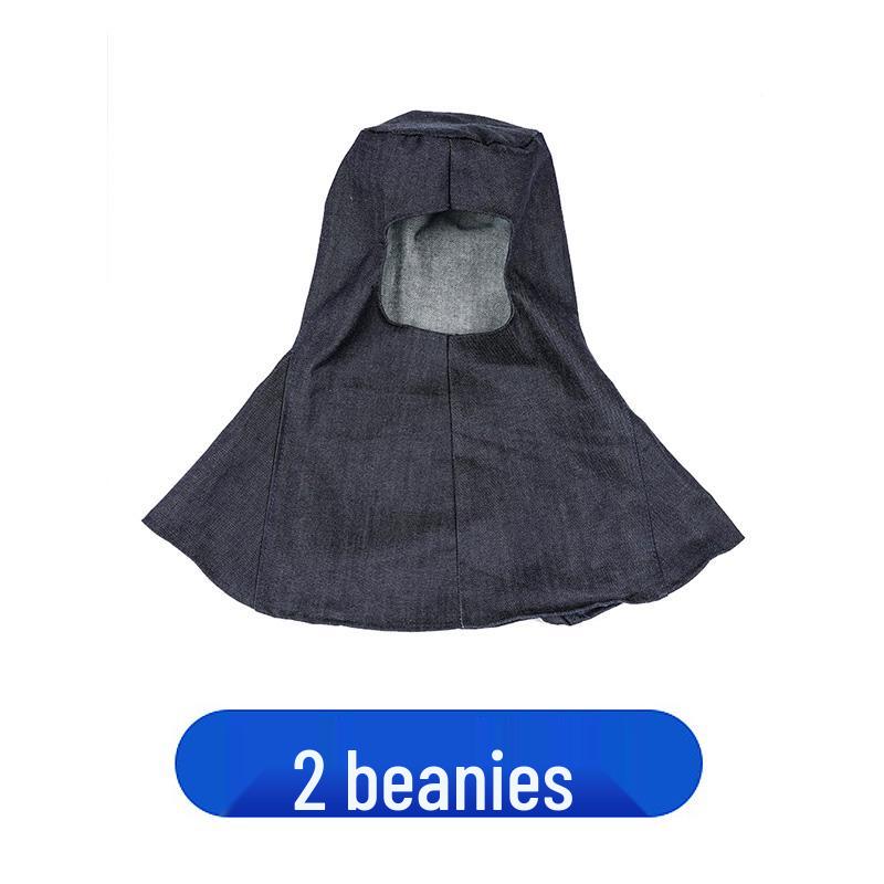 Unisex Durable Denim Summer Hood with Removable Shawl for Industrial Work