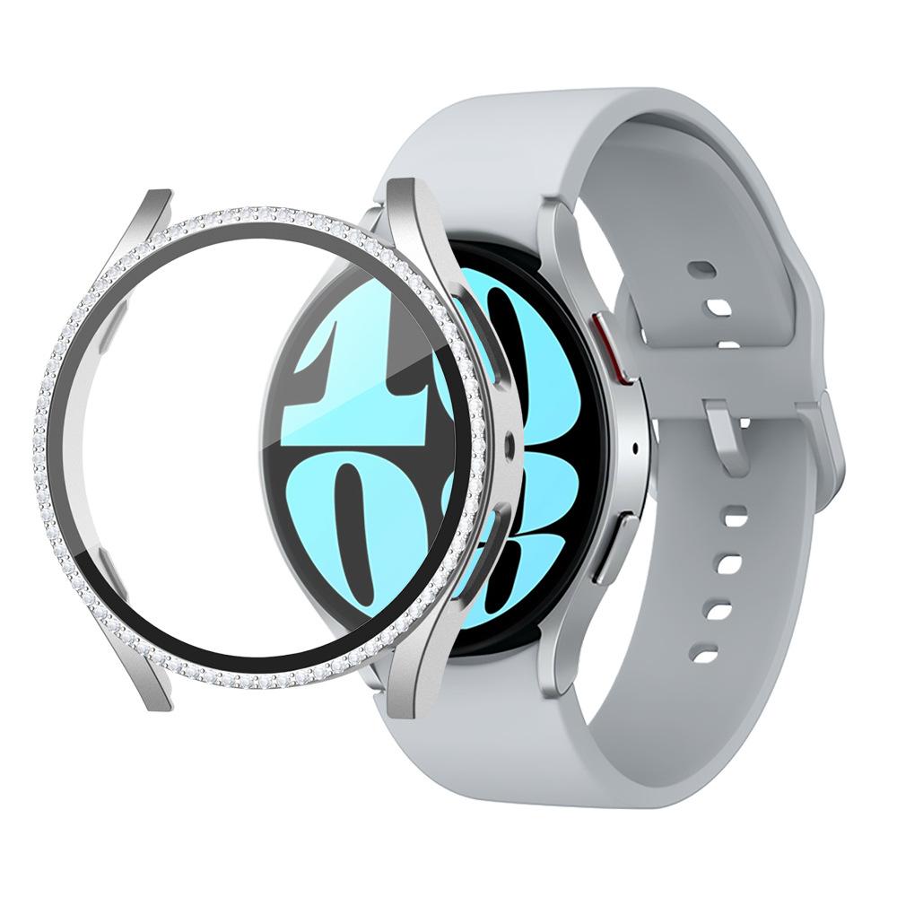 Bling Case for Samsung Galaxy Watch 6 Screen Protector 40mm 44mm Tempered Glass Diamond Bumper Cover Galaxy Watch 4 Accessories