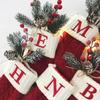 Christmas Socks Red Snowflake Alphabet Letters Knitting Stocking Christmas Tree Pendant Decoration For Home Xmas New Year Gift