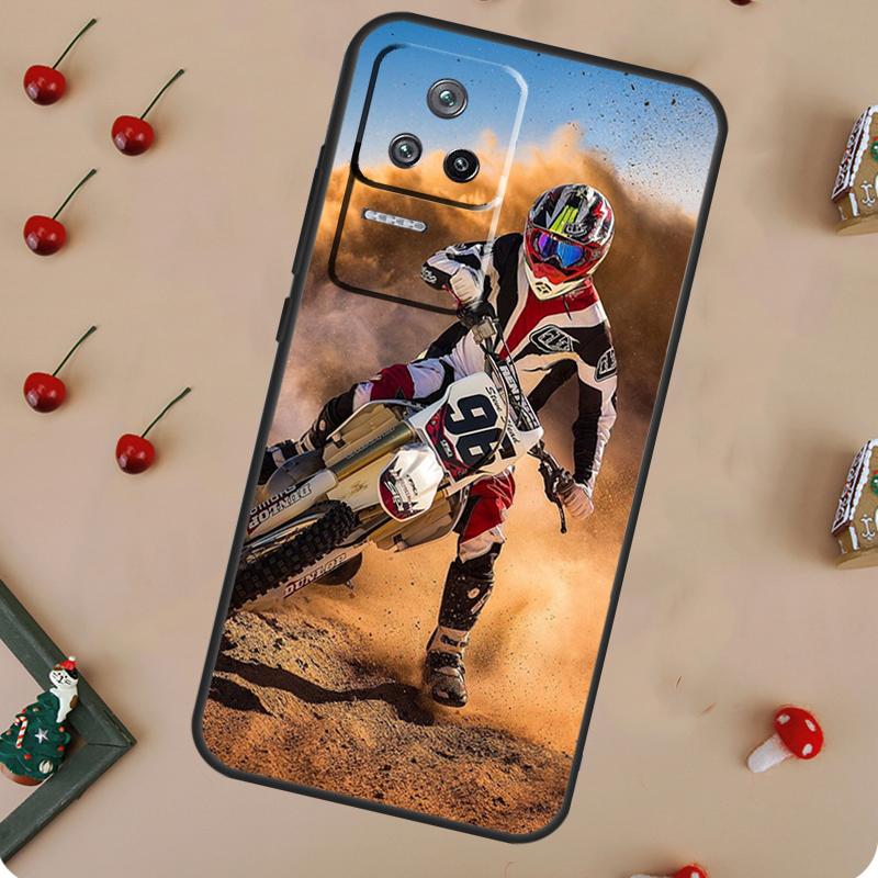 Moto Cross Sports Motorcycle Case For POCO X6 Pro X3 X5 F5 M6 Pro F3 M5s Cover For Xiaomi 13T Pro 14 11T 12T 12 13 Lite