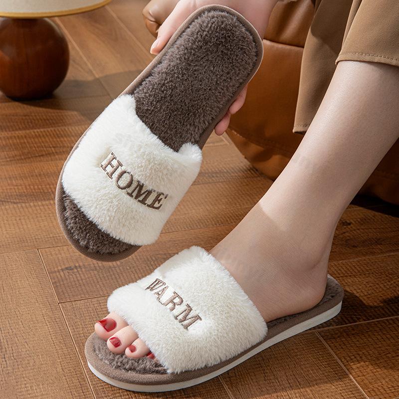 Mode Damen Zuhause Lässig Flauschige Hausschuhe Ballerinas Plüsch Luxus Designer Damenschuhe Herbst Winter Elegant Indoor Mode Schuhe Beliebt