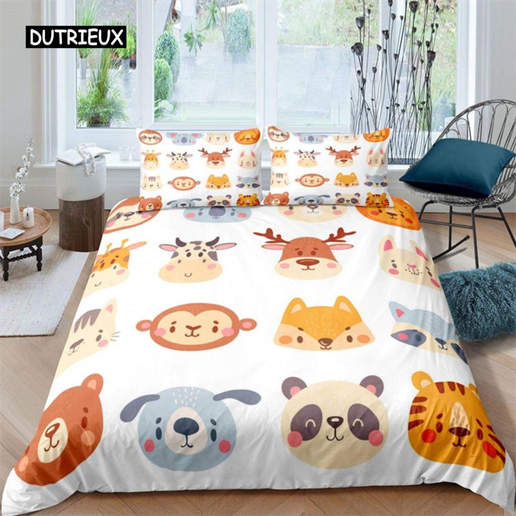 Kinder Affe Bettbezug Niedliches Cartoon Tier Bettwäscheset Lieblicher Kleiner Affe Bettdeckenbezug Für Jungen Mädchen Kinder Schlafzimmer Deko