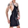 Men'S Halloween Cosplay Costume Chef Lingerie With Zipper Open Crotch Leather Apron Nightclub Stage Sexy Waiter Cosplay Uniform