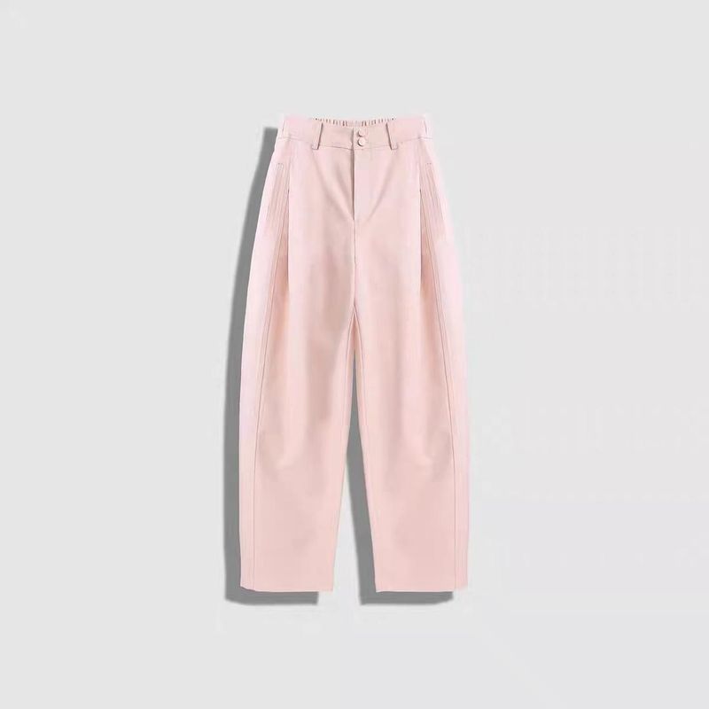

Brand Classy Women s Clothes 2025 New Arrival Summer Fashion Temperament High Waist Three-Dimensional Balloon Pants Slim Looking Cropped Pants Pink 2XL