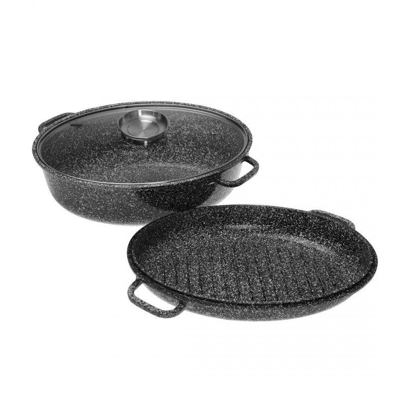 38cm Ceramic Casserole Dish with Grill and Lid Klausberg Kb-7367
