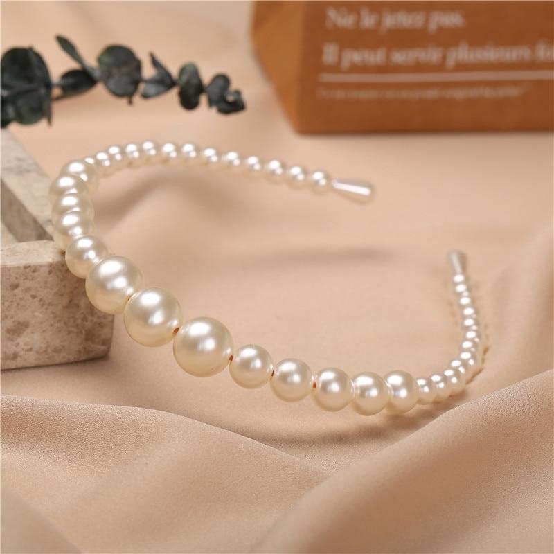 2 Pcs Fashion Big Pearl Headband for Women Girls Hair Hoop Vintage Mujer Hairband New Hair Accessories Jewelry Headwear Random