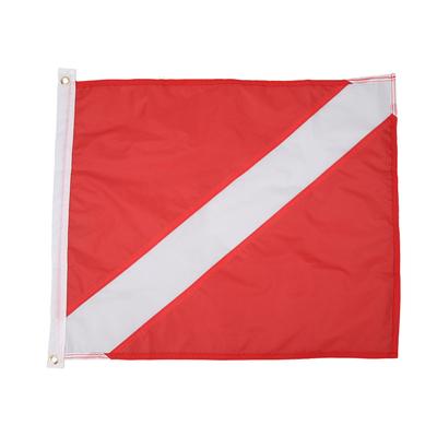 Bandiera da immersione rossa e bianca Colori vivaci Leggera 49x59cm Bandiera da sub in nylon per subacquei