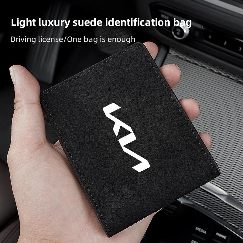 BSLJ6 1pcs Car Styling Auto Driver License Credit Card Bag PU Leather for Kia KN Sportage Ceed Picanto Rio ProCeed K7 K5 K8 K3 K9 Niro