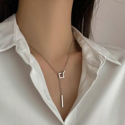 Necklace Geometric Interlocking New Trendy Niche Sweater Chain for Women Autumn and Winter Long Collarbone Chain