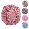 Waterproof Shower Cap Elastic Drawstring Double-Layer Water-Resistant Fabric Hair Protector Hair Care Bath Hat