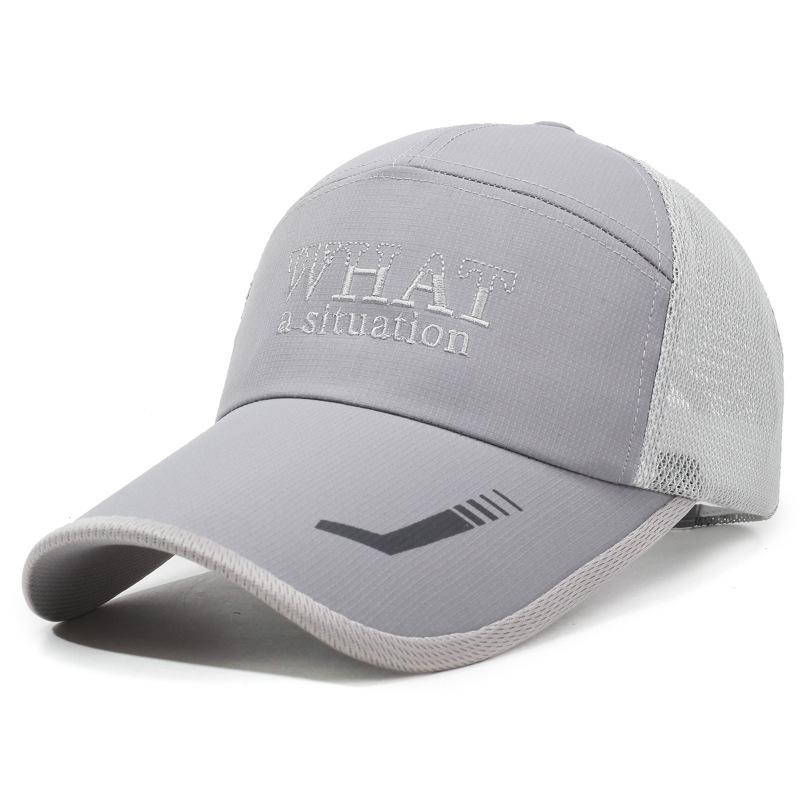 Spring And Summer Letter Embroidered Sun Hat Embroidered Large Brim Baseball Cap Outdoor Versatile Mesh Breathable Cap Adjustable серый