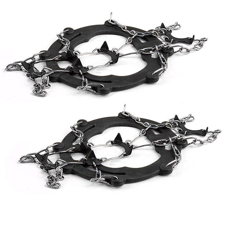 Outdoor Stainless Steel Non-slip Crampons for Snow and Mud 8-Tooth Chain чёрный