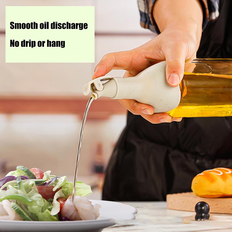 Kitchen Square Glass Oil Bottle Set Refillable Oil Vinegar Cruet for Cooking Seasoning