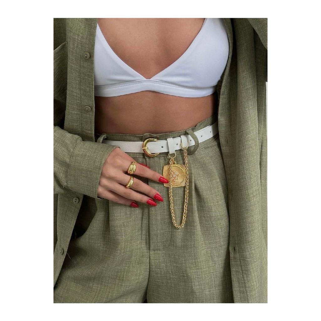 King Chain Medallion Curea pentru pantaloni pentru femei, centură pentru jachetă, centură pentru rochie, centură pentru cămașă