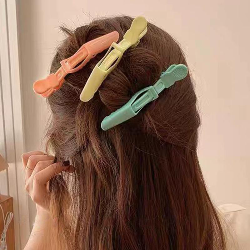 6Pcs Alligator Hair Clips Clamps Claw Section Hairpin Enhanced Crocodile Non-Slip Clips Salon Hair Styling Accessories