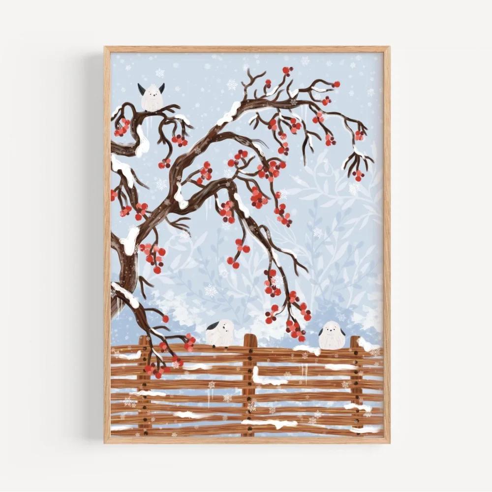 Modern Autumn Lovers Pumpkin Winter Forest Illustration Poster and Prints Canvas Printing Wall Art Picture for Living Room Decor