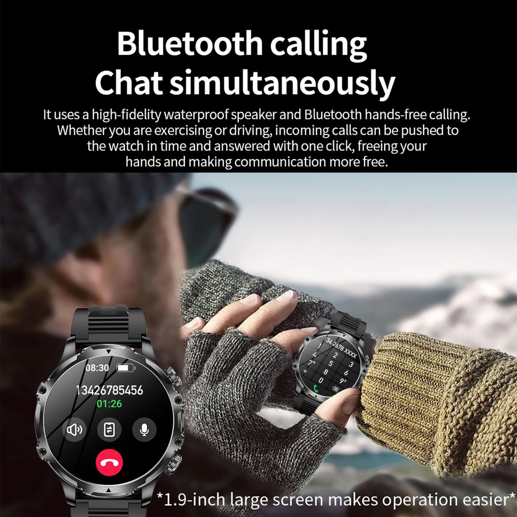 AK75 Silicone Strap Smart Watch Bluetooth-compatible Call Heart Rate Sleep Health Monitoring Sports Watch