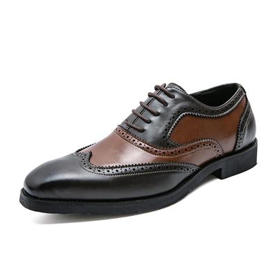 Fashion Men's Dress Oxford Shoes Fashion Genuine Leather Printing Brogue Wedding Party Formal Business Shoes for Men Comfy Leather Shoes