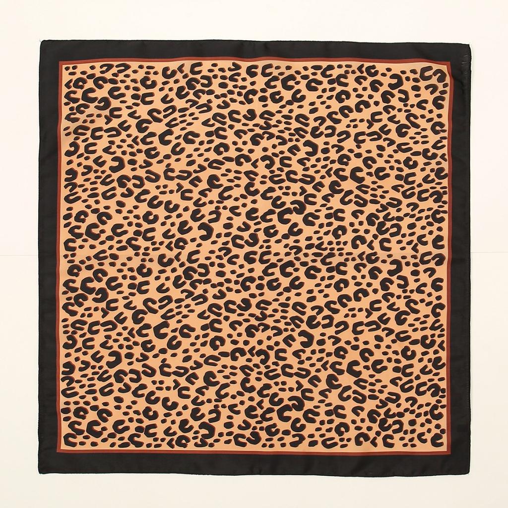 Luxury Fashion Leopard Print 70*70cm Square Scarf Women Soft Satin Hairband Neckerchief Tie Female Headband Foulard Bag Ribbon