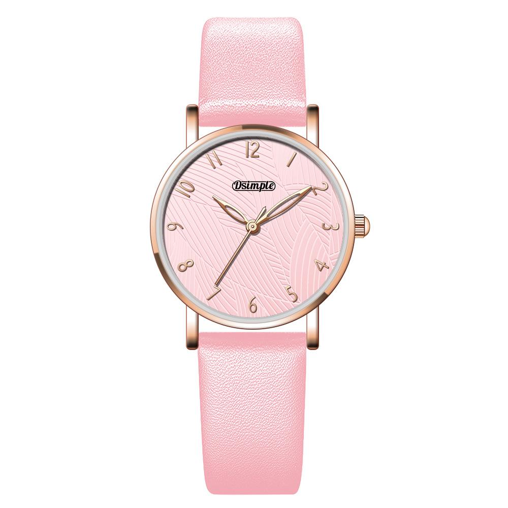 

Dsimple транскордонний новий модний жіночий цифровий кварцовий годинник жіночий годинник на поясі елегантний студентський жіночий годинник рожевий
