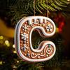 26 Letters Christmas Tree Decoration Gingerbread Alphabet Letters Ornament Flat To 2D Acrylic A Z Decoration Ornaments