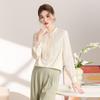 Women's Elegant Retro Silk Blend Stand-Collar Blouse