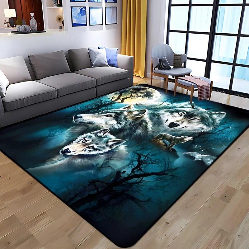 Best Selling Wolf Art Printed Carpet for Living Room Large Area Rug Soft Mat E-sports Chair Carpets Alfombra Gifts Dropshopping