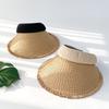 Women's Pleated Band Color Blocking Sun Cap with a Wide Brim and a Vacation Sun Cap