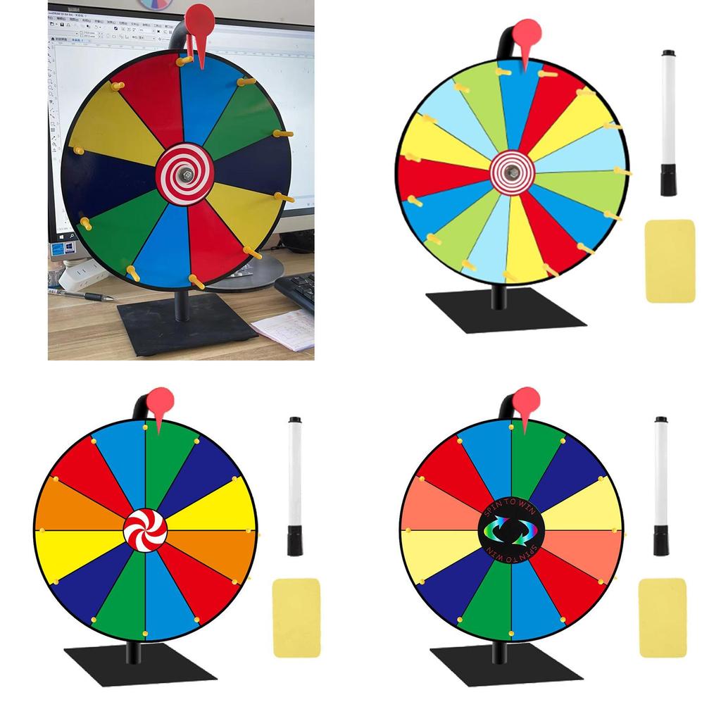 Gioco Ruota della Fortuna per Bambini con Superficie Scrivibile e Penna 30cm Attività Divertente Indoor