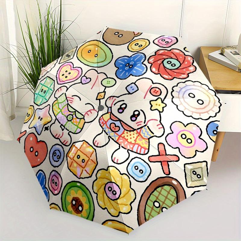 1pc Button Friends Automatic Opening/closing Umbrella with Auto Open/Close, Windproof, Foldable Sunshade, Perfect Gift for Friends, Durable