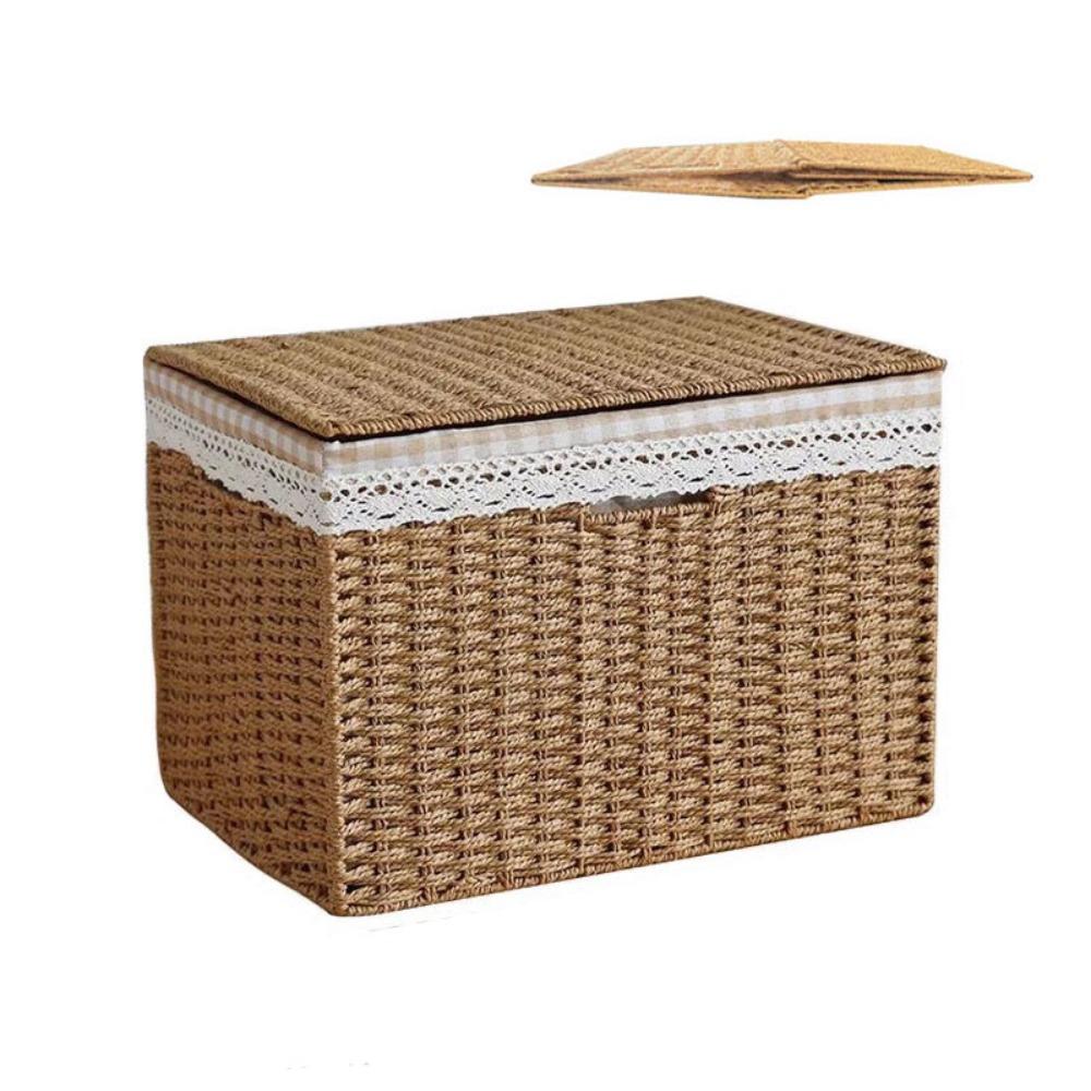 Large Capacity Foldable Storage Bin Plaid lining Laundry Storage Basket Multifunction Organizer