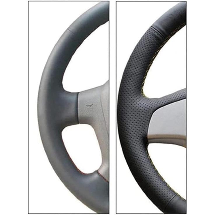 Black Leather Hand-Stitched Car Steering Wheel Cover, for VW Golf 4 MK4 1998-2004 Passat B5 1996-2005