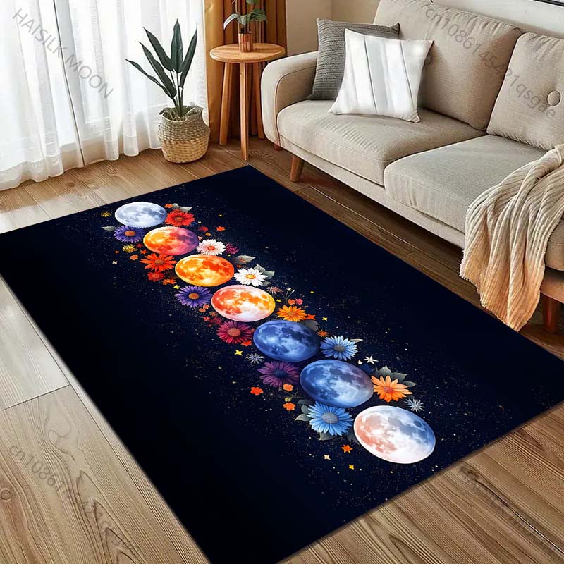 Various Sizes 7 Planetary Creative Pattern for Carpet Living Room Bedroom Bedside Floor Mat Home Decor Sofa Room Area Rug
