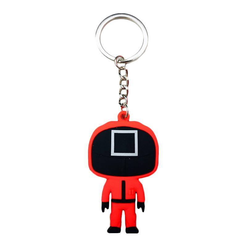 Brelok Kałamarnica Gra Czerwony Strażnik Pracownik Figurka Brelok Zawieszka do Samochodu Plecaka