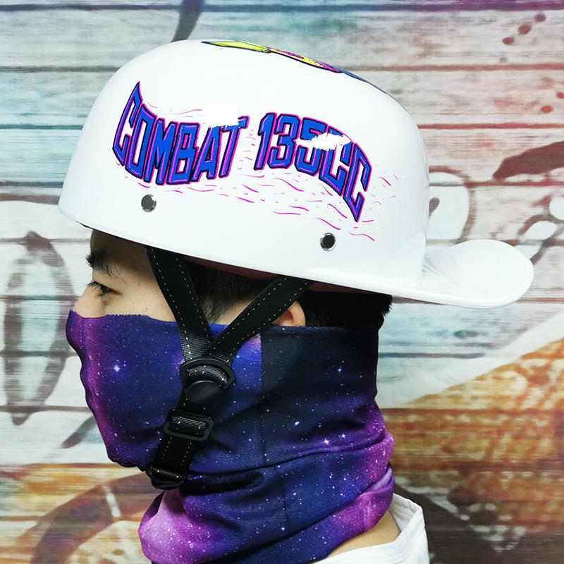 Harley Vintage Helmets Men's and Women's Electric Car Half Helmets Baseball Caps Scooters Helmets Peaked Helmets Gangster DS Personality