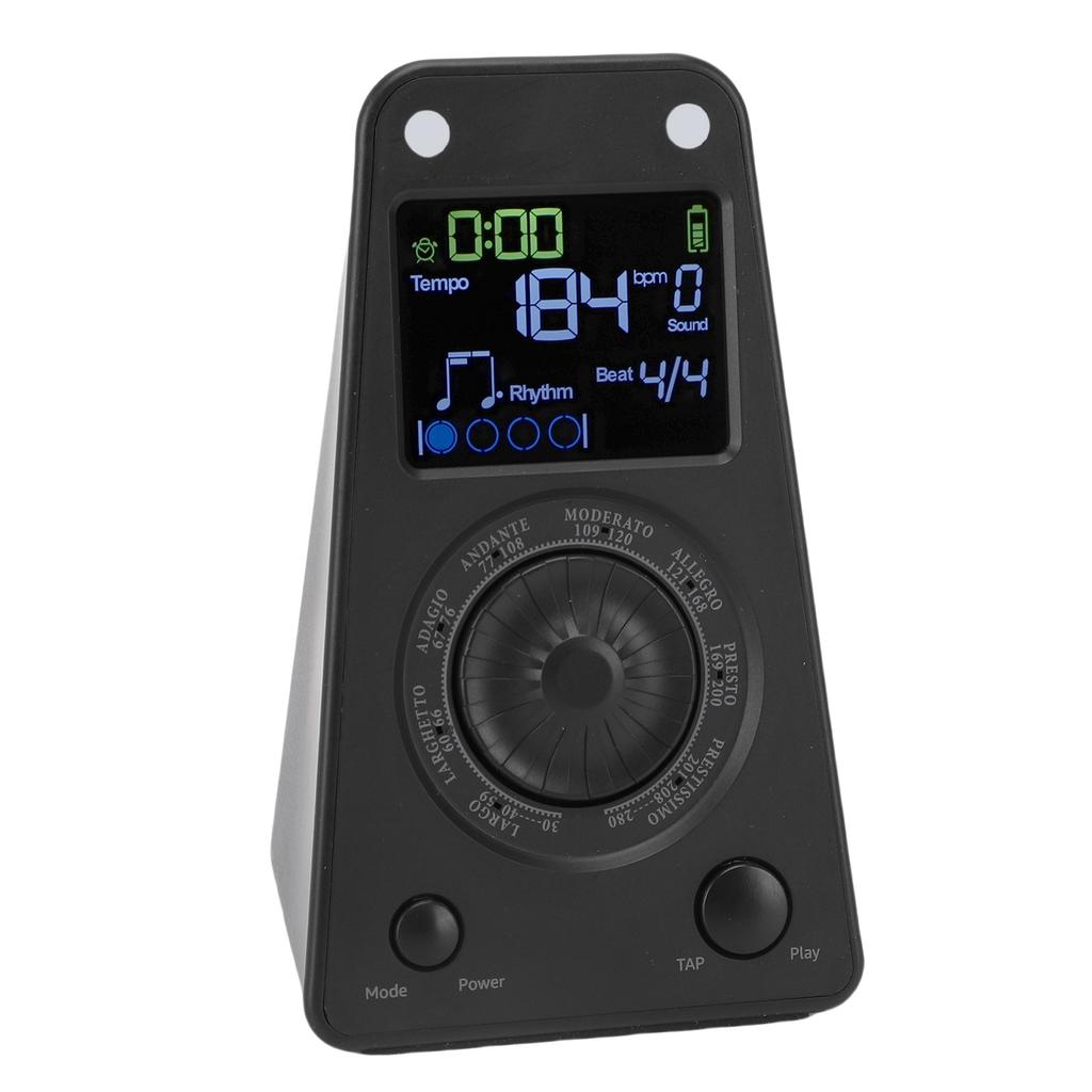 Digital Metronome 10 Tones Electronic Metronome BT Speaker for Piano Violin Ukulele Guitar Black