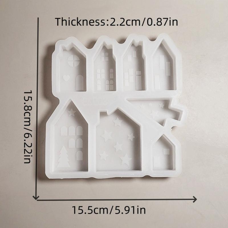 Reusable Silicone House Craft Mould for Resin Cement Art Projects Handmade Ornaments Home Office Enhancement