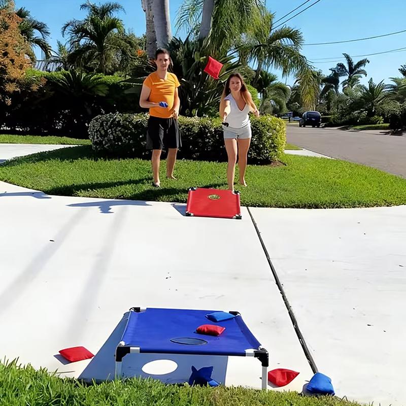 Outdoor Sandsack-Wurfspiel-Set Tragbares Cornhole-Spiel Faltbare Hof-Wurfspiele Camping Mannschaftssportarten Geschenk für Erwachsene und Kinder
