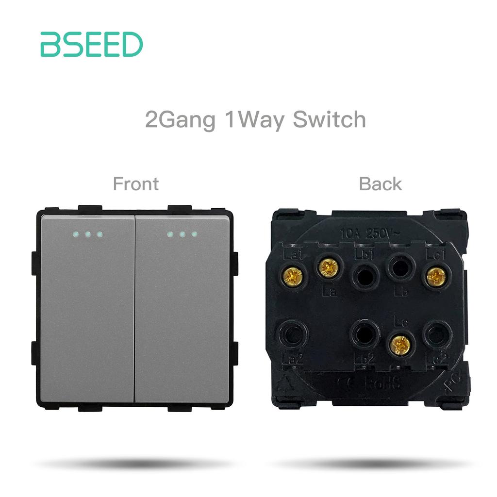 BSEED EU Standard Glass Frames TV ST CAT5/6 RJ45 HDMI USB Wall Socket Parts 1/2/3Gang Light Button Switches Free Combination