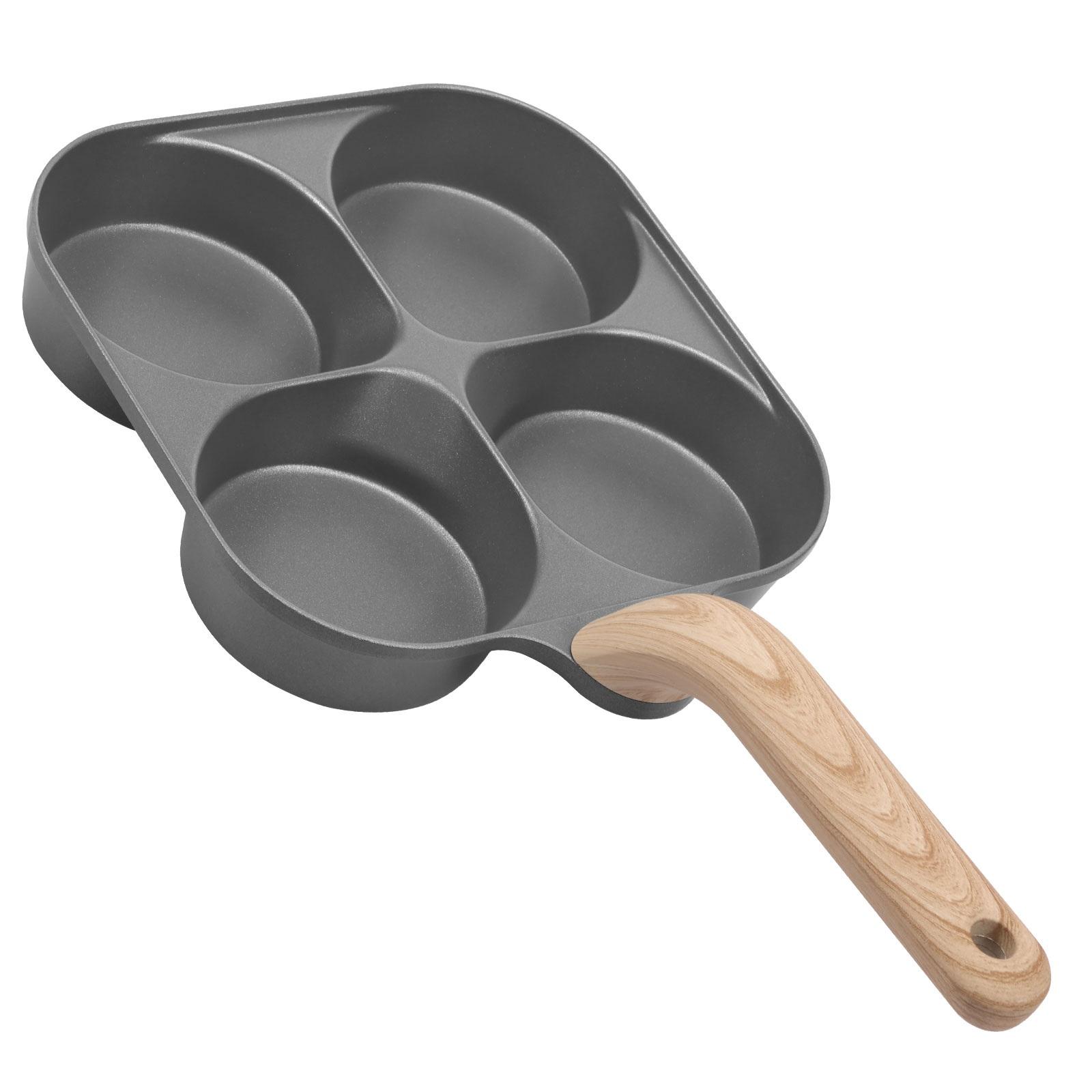 

4-in-1 Fried Egg Pan Nonstick Pancake Pans 4-Cups Cookware Breakfast Egg Burger Steak Frying Pot for Gas Stove Induction Cooker чорний