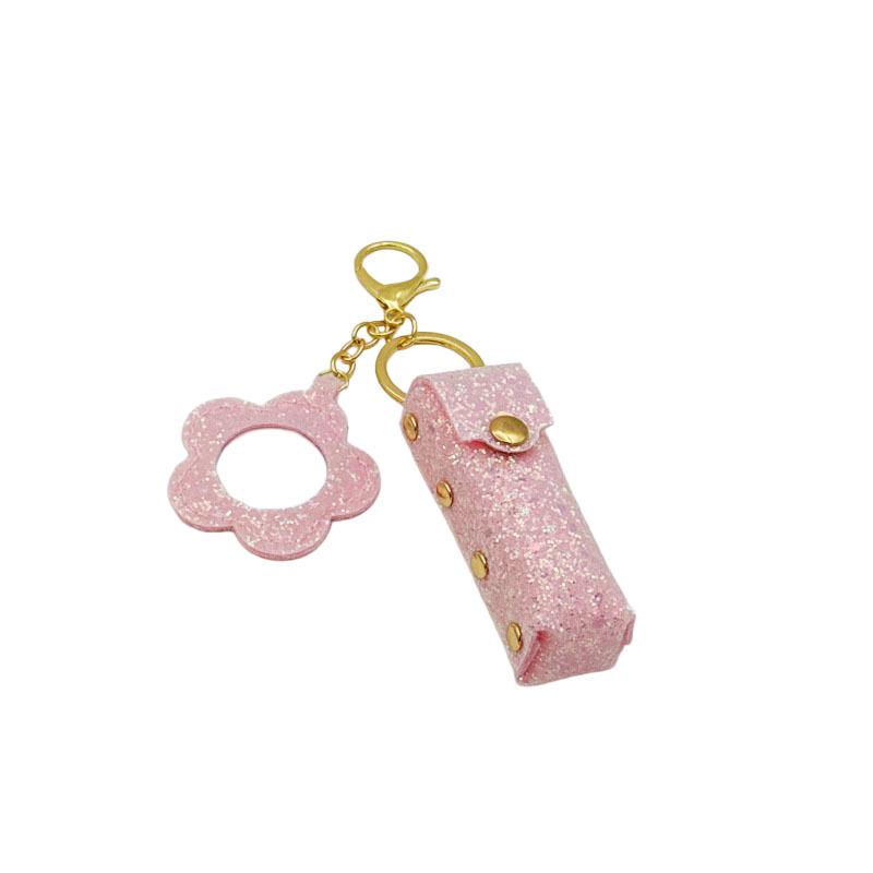 Sequin Flower Red Envelope Keychain: Stylish Makeup Mirror & Portable Bag Accessory
