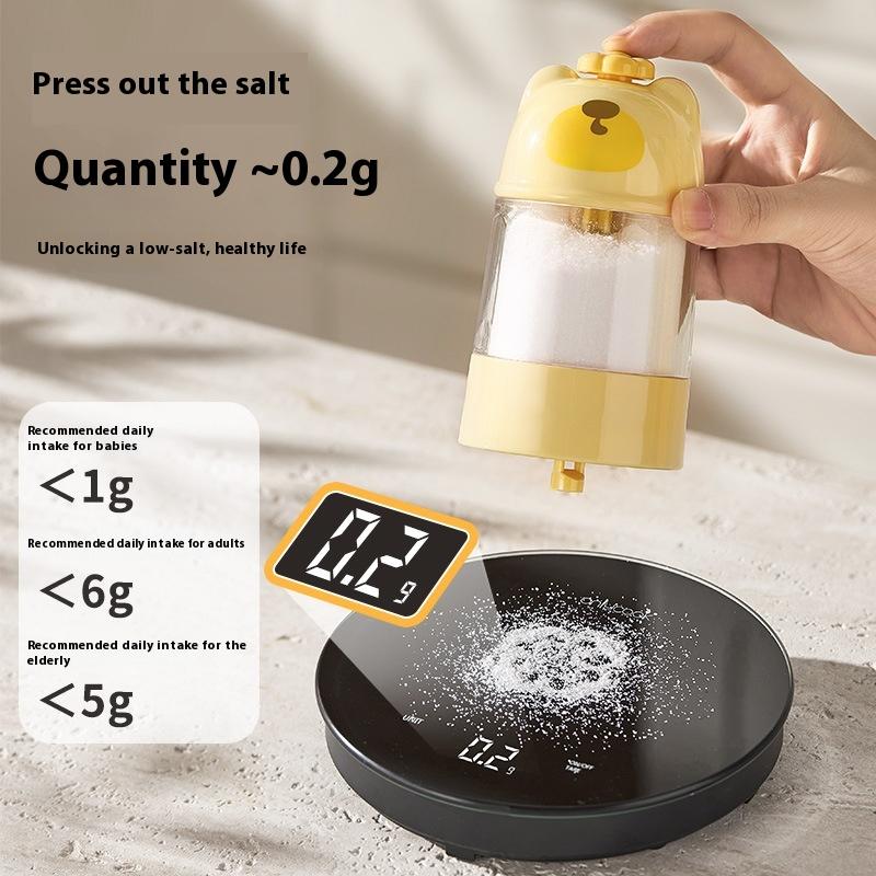 0.2G Metering Salt Shaker Push Type Salt Dispenser Salt Sugar Bottle Shaker Canister Quantitative Salt Shaker Moisture-Proof