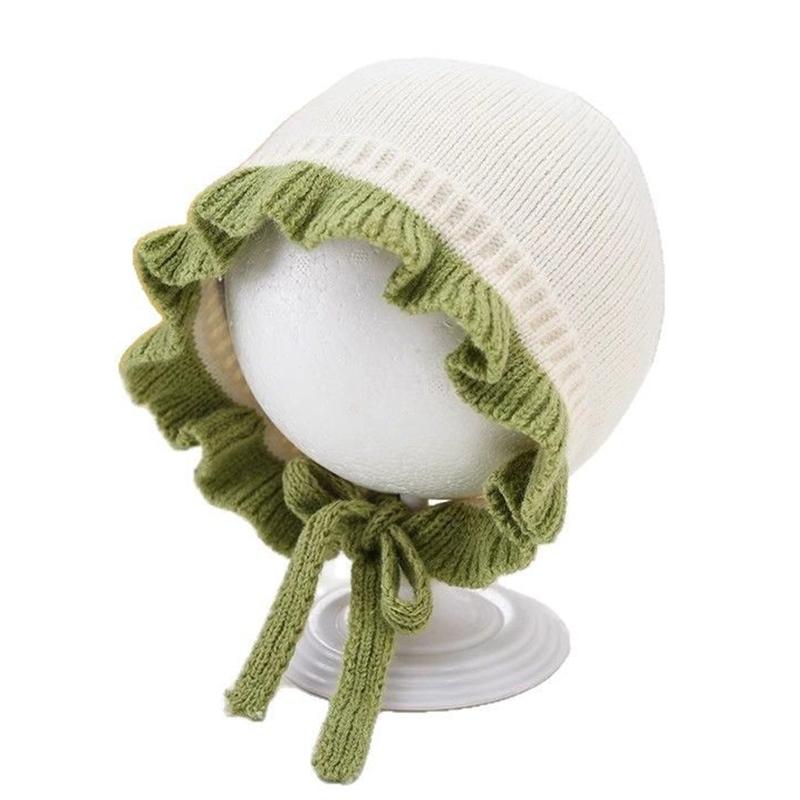 1pc Autumn Winter Ear Protection Baby Hat Warm Windproof Knitted Kids Lacing Cap Infant Boy Girls Beanie Bonnet Enfant