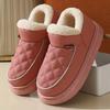 Autumn Winter Warm Snow Boots for Women Plush and Thick Insulation for Warm Home Cotton Shoes Waterproof and Anti Slip Solid Color Cotton Slippers