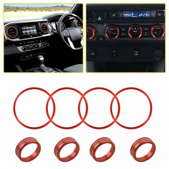 

4Pcs AC Vent Ring Outer Black Trim Ring Covers For Toyota Tacoma 2016- EOA